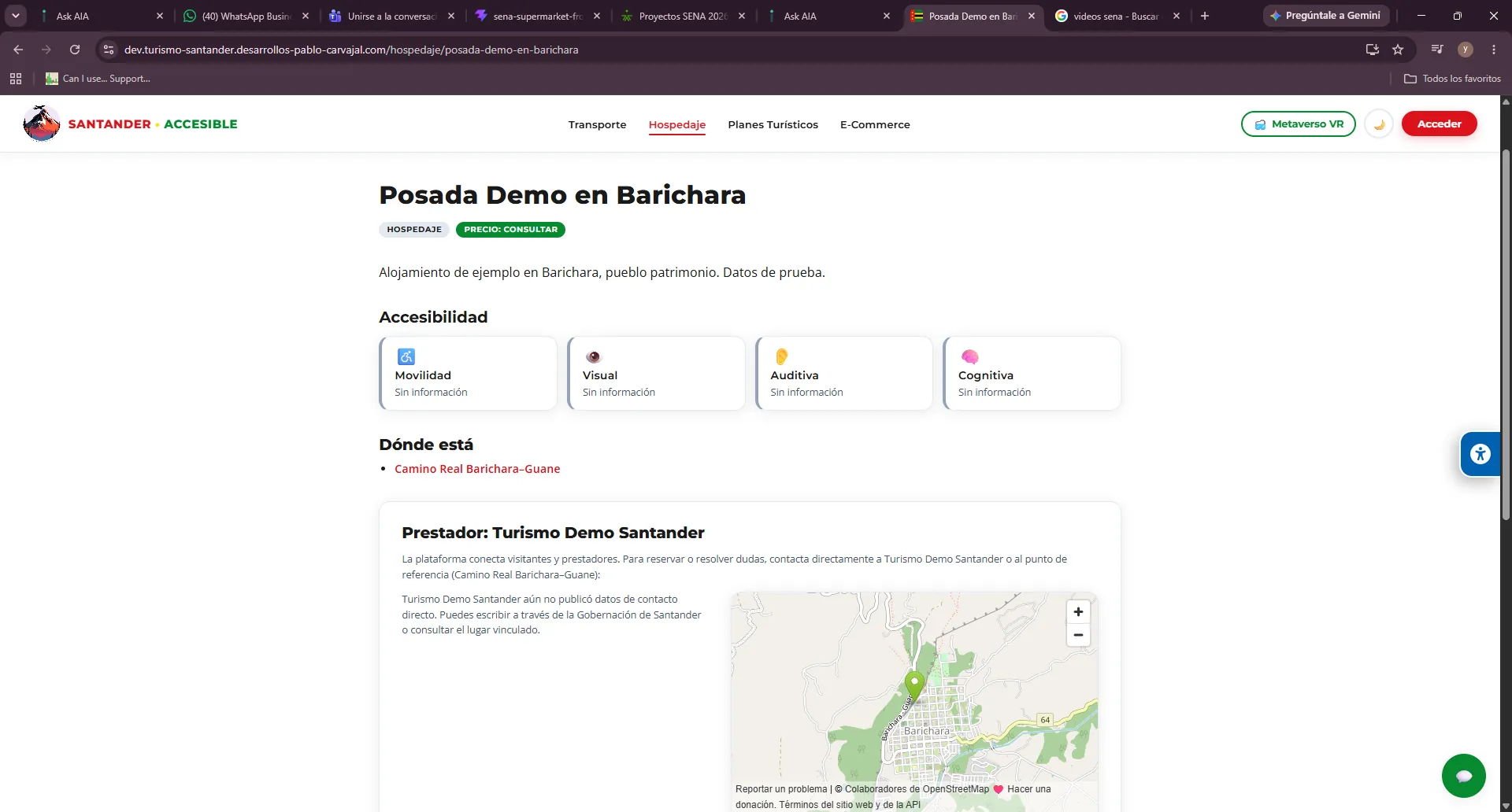 Santander Accesible: Detalle de alojamiento